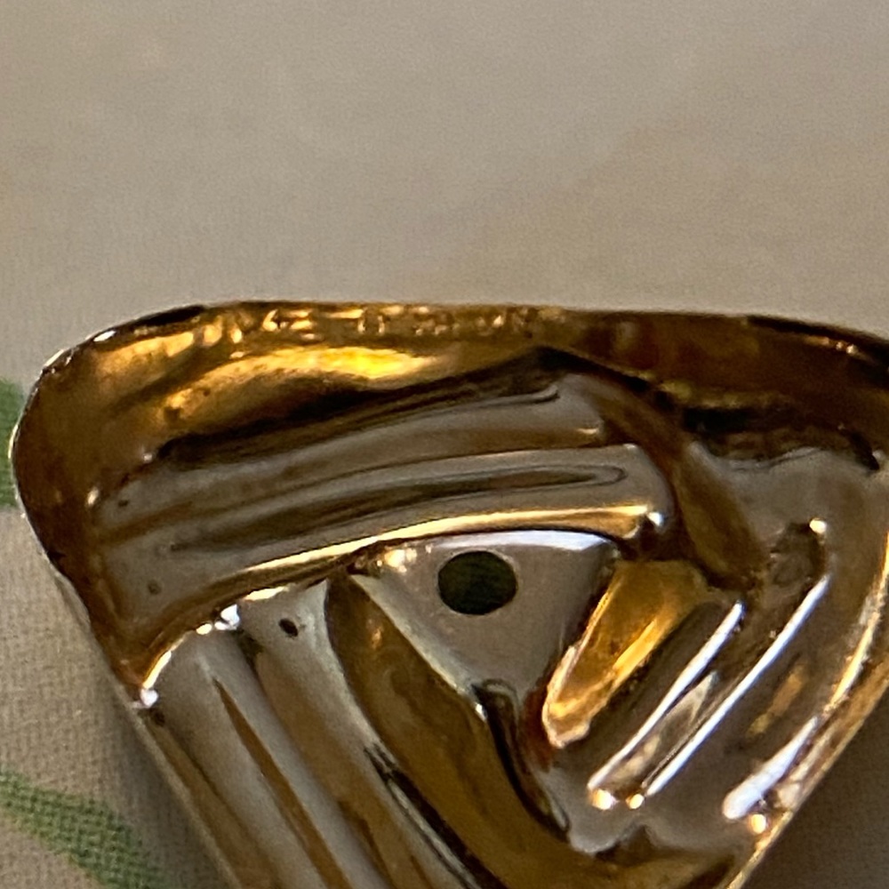 Beautiful Solid 14k Gold Triangular Stud Jacket E… - image 5